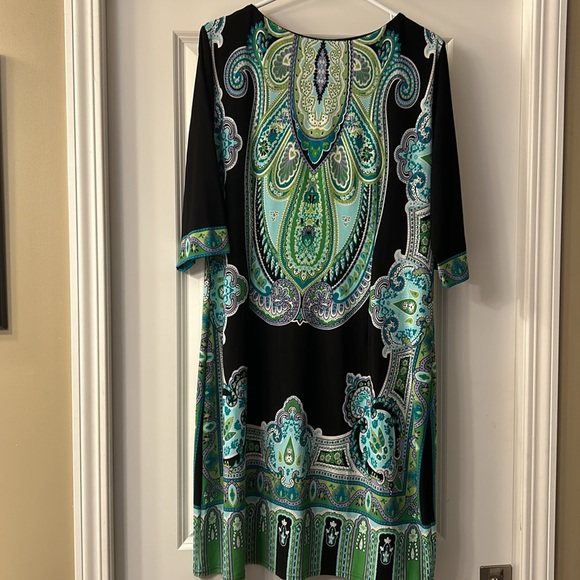Gorgeous Print Tunic Dress XL Sandra Darren 💚 - Picture 3 of 3